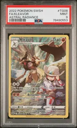 2022 POKEMON SWORD & SHIELD ASTRAL RADIANCE #TG08 FULL ART/KLEAVOR PSA 9 - Image 1