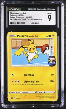 2020 Futsal Collection #001/005 Pikachu on the Ball CGC 9 - Image 1