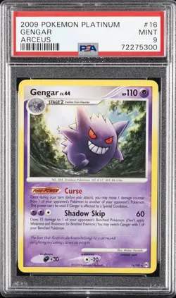 2009 POKEMON PLATINUM ARCEUS #16 GENGAR PSA 9 - Image 1