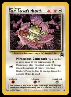 2000 Promos - Wizards Black Star 2 Team Rocket’s Meowth Basic/Promo #18 - Image 1