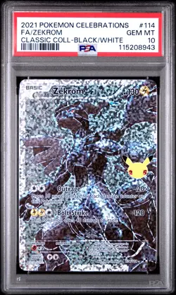 2021 POKEMON CELEBRATIONS CLASSIC COLLECTION #114 FULL ART/ZEKROM PSA 10 - Image 1