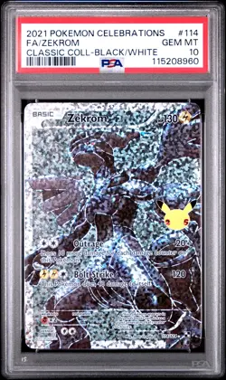 2021 POKEMON CELEBRATIONS CLASSIC COLLECTION #114 FULL ART/ZEKROM PSA 10 - Image 1