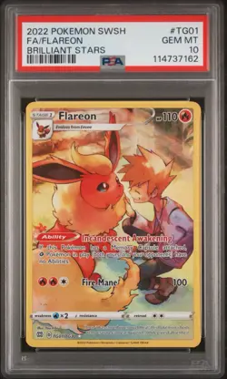 2022 POKEMON SWORD & SHIELD BRILLIANT STARS #TG01 FULL ART/FLAREON PSA 10 - Image 1