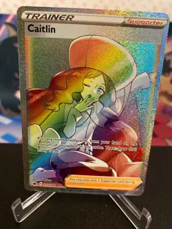 Caitlin 213/198 Secret Rainbow Rare Full Art, Pokemon Chilling Reign - Image 1
