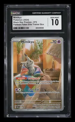 2024 Pokemon SV Black Star Promo Paldean Fates ETB Mimikyu #75 CGC 10 GEM MINT - Image 1