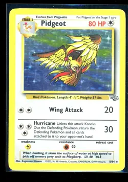 1999 Pidgeot 8/64 Holo Rare Jungle Pokemon Card [MP] - Image 1