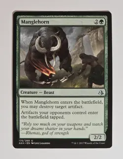 Manglehorn MTG Beast Amonkhet Card 1x NM Magic the Gathering - Image 1