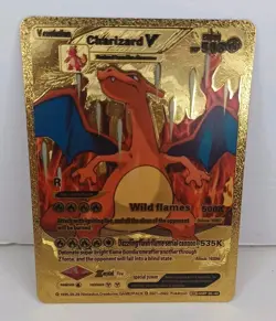 Charizard V Wild Flames, LV 91, HP 508, Gold Foil Metal Pokemon Card - Image 1