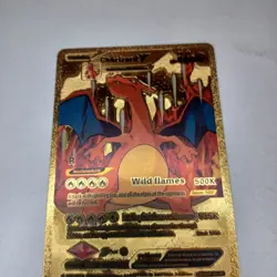 Charizard V Wild Flames, LV 91, HP 508, Gold Foil Metal Pokemon Card - Image 5