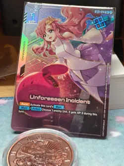 Unexpected Event ST01-014 C+ Gundam Card Game - Winner Promo - NM - FOIL - ENG - Image 1