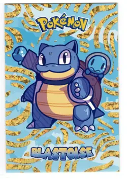 GOLD Holo *Electric Pikachu Card Database* - BLASTOISE * POKEMON- RARE - Image 1