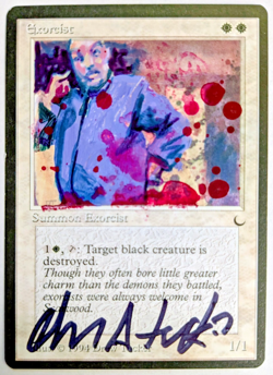 MTG ALTERED Exorcist FROM THE DARK BY THE ORIGINAL ARTIST DREW TUCKER WITH COA 2 - Image 1
