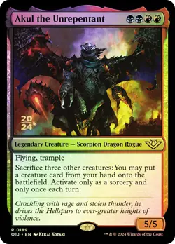 MTG FOIL Akul the Unrepentant Prerelease Outlaws of Thunder Junction - Promo: - Image 1