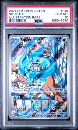 2024 POKEMON SCR EN-STELLAR CROWN ILLUSTRATION RARE #148 SQUIRTLE PSA 10 - Image 1