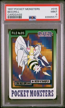 Pokemon Carddass Beedrill No.015 Pocket Monsters Bandai 1997 Japanese PSA 9 - Image 1