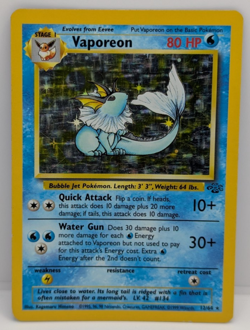 Vaporeon 12/64 Jungle Holo Unlimited LP Pokemon - Image 1