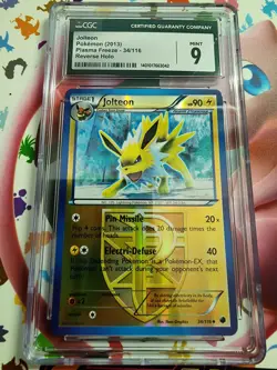 CGC 9 Pokemon 2013 Jolteon Reverse Holo Plasma Freeze 34 PSA BGS - Image 3