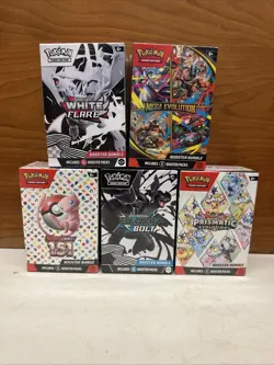 Lot Of 5 Pokemon Booster Bundle S n V 151 Black Bolt White FLARE Prismatic MeGA - Image 1