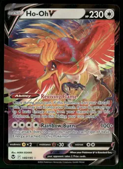 Ho-Oh V 140/195 Ultra Rare Holo NM Pokemon SWSH12: Silver Tempest - Image 1