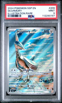 2024 POKEMON SSP EN-SURGING SPARKS ILLUSTRATION RARE #209 SKARMORY PSA 9 - Image 1