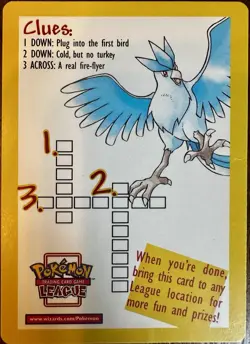 Pokemon The Movie 2000 Legendary Birds Promo Insert Clues League WOTC - Image 2