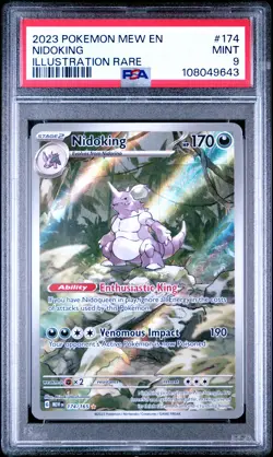 2023 POKEMON MEW EN-151 ILLUSTRATION RARE #174 NIDOKING PSA 9 - Image 1