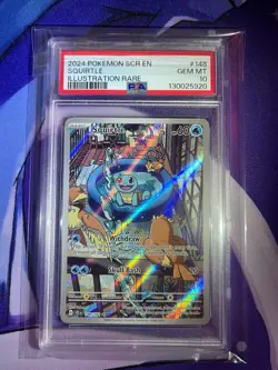 Squirtle 148/142 Pokemon Stellar Crown Illustration Rare PSA 10 - Image 1