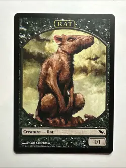 Rat Token Shadowmoor Regular 2008 Magic: The Gathering Card NM - Image 1