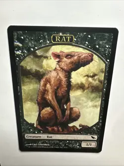 Rat Token Shadowmoor Regular 2008 Magic: The Gathering Card NM - Image 2