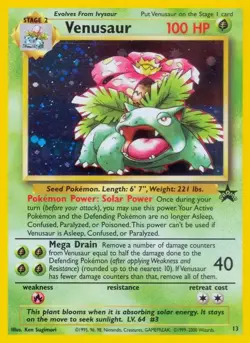 Pokemon TCG Venusaur Holo Card 13/53 WOTC Promo Vintage 1999 Black Star - Image 3