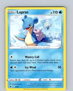 Pokemon TCG Lapras 2022 Mcdonalds Promos 6/15 Regular Promo Card NM - Image 1