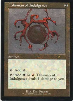 MTG: Secret Lair Drop Series: Retro Frame Talisman of Indulgence: LP Condition - Image 1