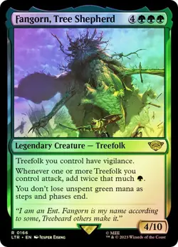 LTR Foil FANGORN TREE SHEPHERD 1x Rare Lord of the Rings MTG NM - Image 1