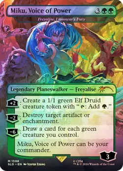 1X NM Miku, Voice of Power (Freyalise, Llanowar's Fury) Foil Secret Lair - Image 1