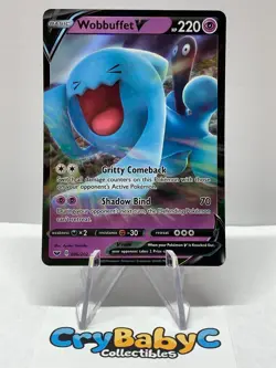 Pokemon Wobbuffet V 086/202 Base Set Sword & Shield ULTRA RARE - Image 1