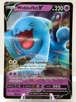 Pokemon Wobbuffet V 086/202 Base Set Sword & Shield ULTRA RARE - Image 2