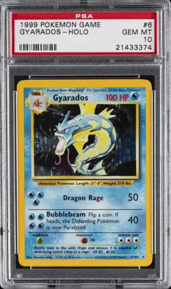 1999 POKEMON BASE SET UNLIMITED #6 GYARADOS-HOLO PSA 10 - Image 1