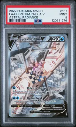 2022 POKEMON SWORD & SHIELD ASTRAL RADIANCE FULL ART/ORIGIN FORME PALKIA V PSA 9 - Image 1
