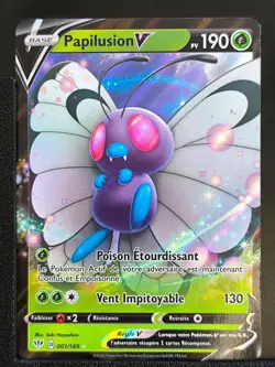 Carte Pokemon Papilusion V 001/189 EB03 Tenebres Embrasees Epee et Bouclier FR - Image 2