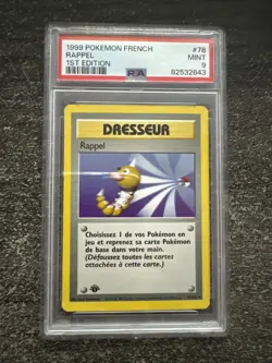 RAPPEL RARE - POKEMON 78/102 SET DE BASE EDITION 1 PSA 9 - Image 1