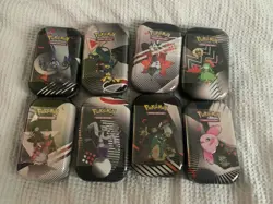 Pokemon TCG Black Bolt & White Flare Unova Mini Tins X8 - Full Set - Image 1