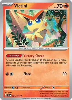 Pokemon Victini 021/191 Regular Uncommon Surging Sparks Fire NM MLC - Image 2