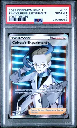 2022 POKEMON SWORD & SHIELD LOST ORIGIN FULL ART/COLRESS'S EXPERIMENT PSA 10 - Image 1