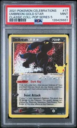2021 POKEMON CELEBRATIONS CLASSIC COLL #17 UMBREON-GOLD STAR PSA 9 - Image 1