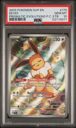 2025 POKEMON SVP EN-SV BLACK STAR PROMO #173 POKEMON CENTER ETB EEVEE PSA 10 - Image 1