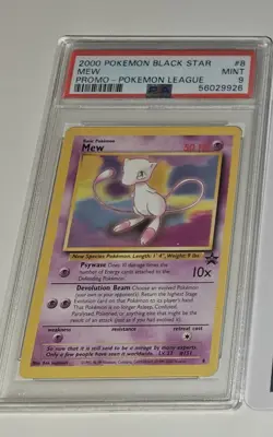 Pokemon TCG 2000 WOTC Black Star Mew PSA 9 Mint. English Pokemon League Promo - Image 1