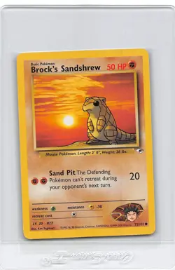 Brock's SANDSHREW 72/132 - Gym Heroes- VINTAGE WOTC POKEMON CARD - NM - Image 1