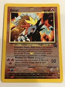 Pokemon Card - Entei #34 Black Star WOTC Movie Promo Reverse Holo - Image 1