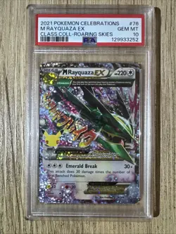 2021 Pokemon Celebrations M Rayquaza EX Holo PSA 10 Gem Mint Card 76/108 - Image 1