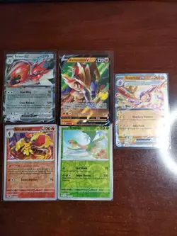 Pokemon 5 Card Lot Holos EX, V And Rare Cards , Great Value Set Building Lot5 - Image 1